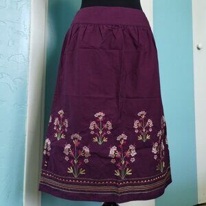 Talbots Purple Floral Embroidery Beaded Skirt